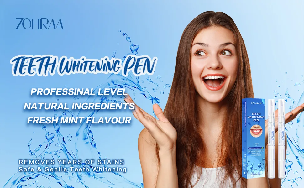 ZOHRAA Teeth Whitening Pen(2 Pens) - Effective & Painless Whitening - Perfect for Sensitive Teeth - No Sensitivity, Travel-Friendly, Natural Mint Flavor - A+2-1
