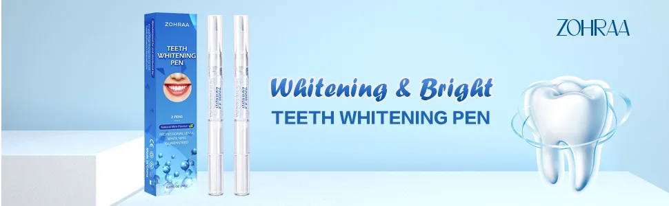 ZOHRAA Teeth Whitening Pen(2 Pens) - Effective & Painless Whitening - Perfect for Sensitive Teeth - No Sensitivity, Travel-Friendly, Natural Mint Flavor - product information 1