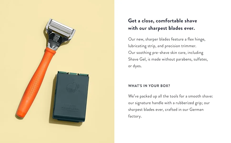 Harry's Razors for Men - Shaving Razors for Men includes a Mens Razor and 3 Razor Blade Refills (Sage) Sage 4 Piece Set - Harry