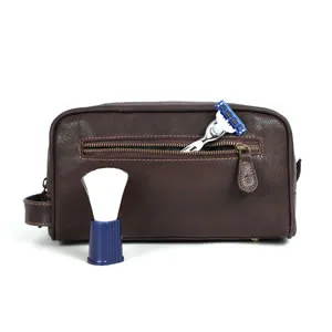 Aaron Leather Goods Leather Toiletry Bag for Men and Women Brown 10.5 Inch (Cerulean) - product information 7