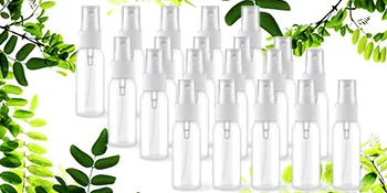 MEACOLIA 20 Pack 30ml(1oz) Extra Fine Mist Mini Clear Spray Bottles with Atomizer Pump Sprayer Bulk Refillable Reusable Empty Plastic Travel Size Bottles for Essential Oils,Cleaning,Perfumes 20 Count (Pack of 1) - product information 4