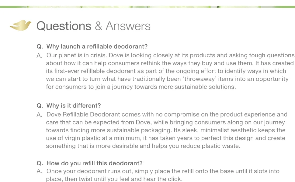 Dove Refillable Deodorant Starter Kit Deodorant For Women Cucumber & Green Tea 0% Aluminum 1.13 oz Cool - Questions &amp; Answers