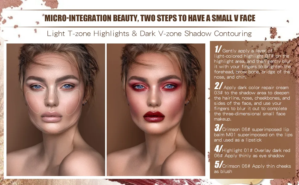 ONLYOILY 4 Pcs Makeup Sticks for Eternal Youth, Contour Stick, Highlighter Stick, Blush Stick & Moisturizer, Multi Face Makeup Set, Great For Gift #1+#3+#6+Moisturizer - contour stick, highlighter stick, blush, blush stick
