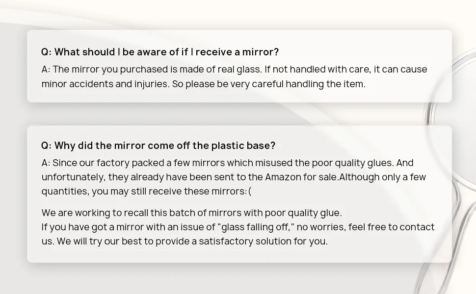OMIRO Hand Mirror, Double-Sided Handheld Mirror 1X/3X Magnifying Mirror with Handle, Set of 3 (Clear) - hand mirror