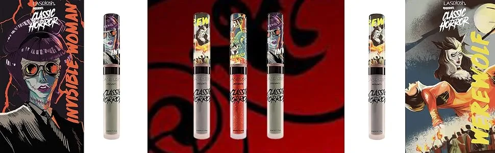 LA Splash Cosmetics Waterproof All Day Wear Liquid Matte Pink Lipstick Classic Hollywood Horror Collection [2017 LIMITED EDITION] (Christine) - product information 2