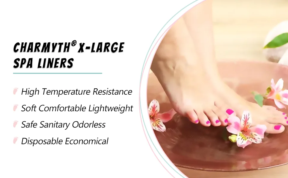 Charmyth Pedi Guard Bath Liners XL, Disposable Pedicure Liners, Spa Footsie Clear Pedi Guard Bath Liners for Foot Bath/Spa/Massage Thick Elastic (XL) Bag (XL) - product information 4
