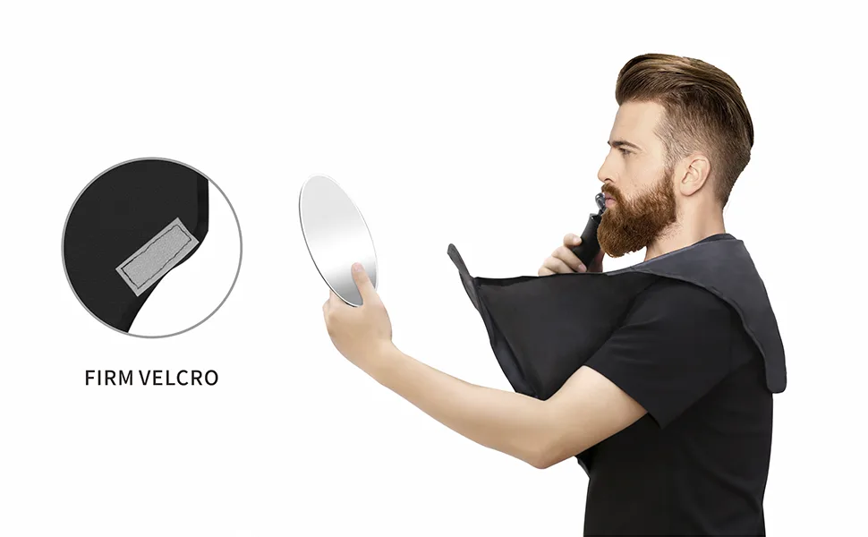 2022 New beard bib, Foldable multi-purpose shaving bib, Waterproof shaving cloth set non-stick beard shawl, Suitable for all men's gifts (black) - Foldable multi-purpose shaving bib
