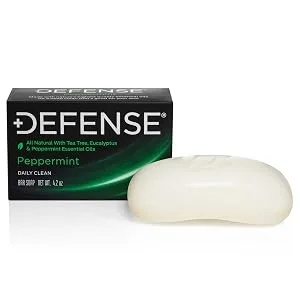 Defense Soap Peppermint Bar 4.2 oz - 100% Natural Tea Tree, Peppermint, and Eucalyptus Oil - Defense Soap Natural Ingredients Eucalyptus Tea Tree Shower Bath Peppermint Oil MMA Boxing Wrestling