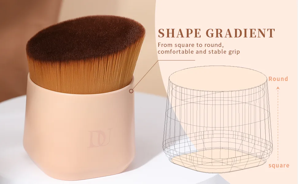 DUcare Kabuki Foundation Brush Flat Top Makeup Brush Synthetic Professional Liquid Blending Mineral Powder Makeup Tools, Golden - product information 9