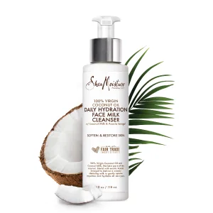 SheaMoisture 100% Virgin Coconut Oil Daily Hydration Face Milk Cleanser | 4 fl.oz. - product information 3