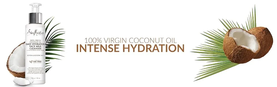 SheaMoisture 100% Virgin Coconut Oil Daily Hydration Face Milk Cleanser | 4 fl.oz. - product information 9