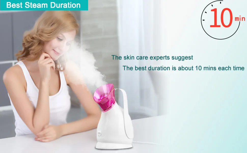 Facial Steamer Hot Mist Nano Ionic Face Skin Hydration Opening Pores Deep Cleansing Pink - product information 3
