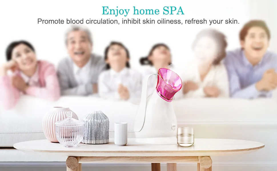 Facial Steamer Hot Mist Nano Ionic Face Skin Hydration Opening Pores Deep Cleansing Pink - product information 4