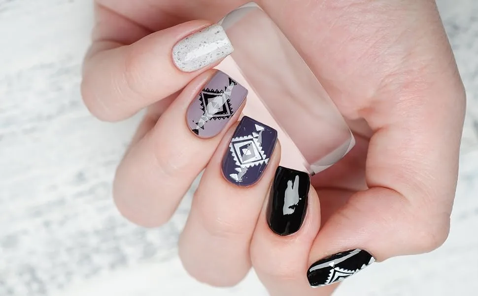 Nail Art Stamper, Clear Silicone Stamping Jelly with Scraper, Transparent Visible Body, No Misplacement for DIY Nail Decor Mini - visible Nail stamper