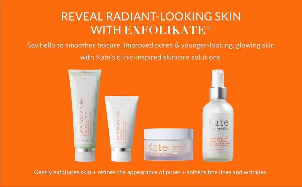 Kate Somerville ExfoliKate Glow Moisturizer – Clinically Formulated Daily Face Cream – Gently Exfoliating and Hydrating 0.5 Fl Oz (Pack of 1) - Best Sellers Duo