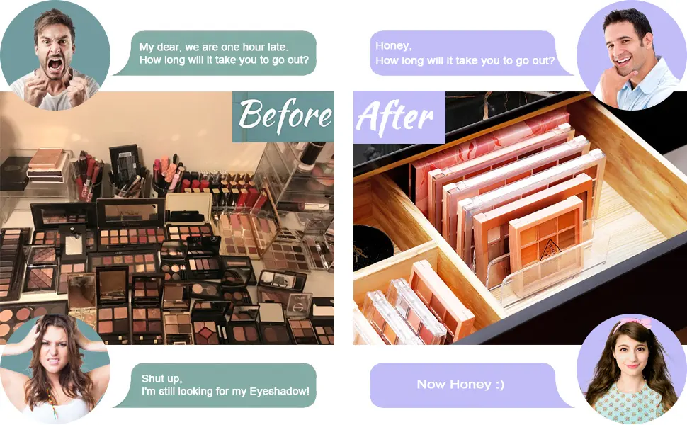 Makeup Organizer, Makeup Palette Organizer for Bathroom Countertop, Vanity, Cabinets, Cosmetics Storage Solution for Eyeshadow Palette, Contour Kit, Blush - 7 Sections Eyeshadow Palettes Holder Clear Palette Organizer - acrylic cosmetic countertop makeup organizer organizers perfume storage vanity