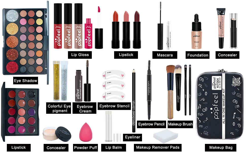Makeup Kit for Women Full Kit, All-in-one Makeup Gift Set, Include Makeup Brush Set, Eyeshadow Palette, Lip Gloss Set, Lipstick, Blush, Foundation, Concealer, Mascara, Eyebrow Pencil - product information 2