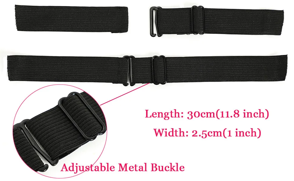 6 Pcs Elastic Bands for Wig, Wig Bands for Keeping Wigs in Place, Adjustable Elastic Wig Band for Sewing, Adjustable Wig Straps - metal buckle