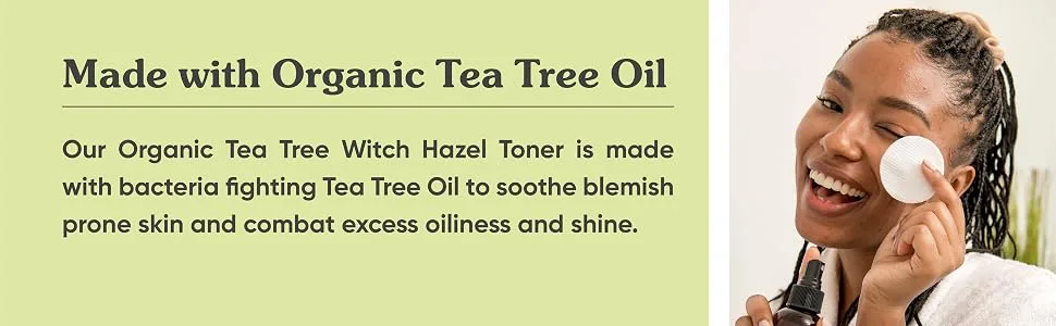 Sky Organics Organic Tea Tree Witch Hazel Toner for Face, USDA Certified Organic to Purify, Hydrate & Balance, 8 fl . Oz. - MADE WITH ORGANIC TEA TREE OIL
