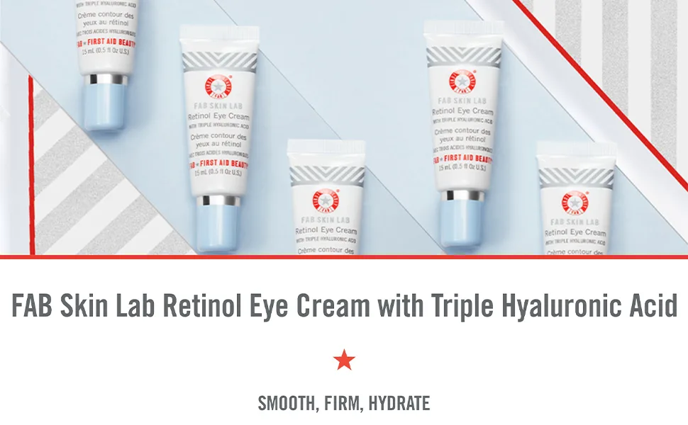 First Aid Beauty FAB Skin Lab Retinol Eye Cream with Triple Hyaluronic Acid – .5 Oz. - First Aid Beauty