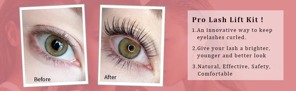 Ysen’s Lash Lift Kit Professional Eyelash Lash Extensions Lash Curling Semi-Permanent Curling Perming Wave Suitable for Salon, Parties, Dances, Birthdays, Festivals disposable set - Before and after