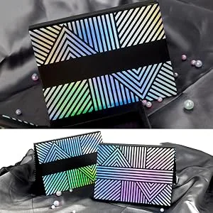 TUOKING Makeup Magnetic Palette with Mirror and 20Pcs Metal Stickers Empty Storage Palette for Eyeshadow Powder Highlighter - color change