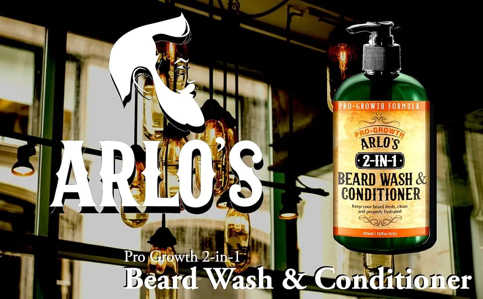 Arlo's 2-in-1 Beard Wash and Conditioner 12 oz. - Pro Growth Formula - Beard Wash