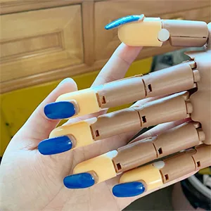 Nail Hand Practice, Nail Display Manicure Supply, Flexible Movable False Training Hands DIY Nail Practice, Acrylic Nail Technician Manicure Supply (Nail Hand with Nail Brushes) - manicure hand practice