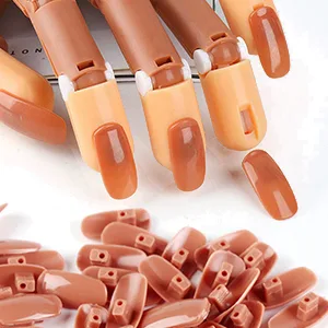 Nail Hand Practice, Nail Display Manicure Supply, Flexible Movable False Training Hands DIY Nail Practice, Acrylic Nail Technician Manicure Supply (Nail Hand with Nail Brushes) - manicure hand practice