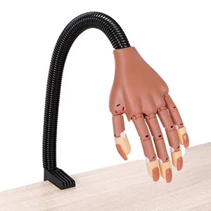 Nail Hand Practice, Nail Display Manicure Supply, Flexible Movable False Training Hands DIY Nail Practice, Acrylic Nail Technician Manicure Supply (Nail Hand with Nail Brushes) - mannequin hand