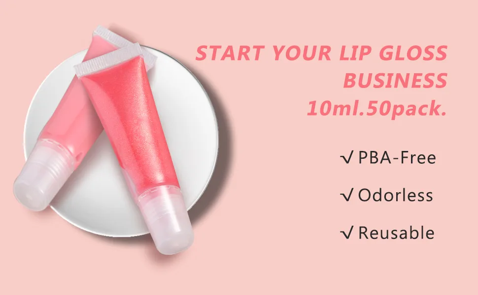 50Pcs 0.34oz 10ml Lip Gloss Tubes Empty containers for Lip Balm Cosmetic with Free Syringe and Labels 10ml* 50pcs - product information 2