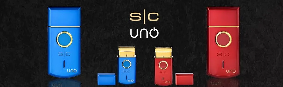 StyleCraft Uno Shaver Collection Red Shaver - Banner with red and blue shaver