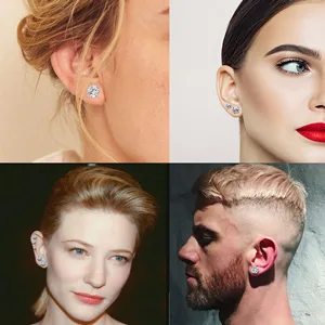 Ear Piercing Kit – 4 Pack Self Ear Piercing Gun, Disposable Ear Pearcings Kit with 5mm Silver Earring Studs Safety Ear Piercing Gun Kit Tool - ear piercing pearcings percinging peircing piercer peirce kit gun