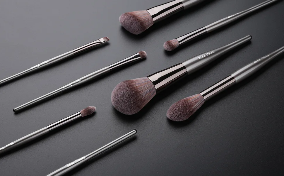 EVRCHGIEA Professional Makeup Brushes Set Concealers Foundation Blending Eye Shadow Blush Concealers Makeup Brush Kit (Dark Grey 9pcs) - show 1