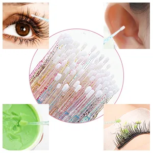 400 PCS Glitter Crystal Micro Applicator Brushes Disposable Eyelash Extension Microswab Mascara Wands Brush For Lash Remover Brush Tools (Crystal Micro Brush-Black) - Disposable Micro Brushes