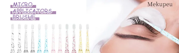 400 PCS Glitter Crystal Micro Applicator Brushes Disposable Eyelash Extension Microswab Mascara Wands Brush For Lash Remover Brush Tools (Crystal Micro Brush-Black) - Micro brush