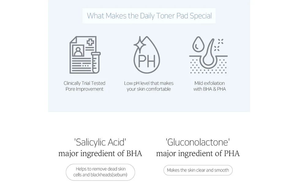 Needly | Exfoliating Facial Pads with BHA & PHA | Daily Toner Pad | for Pore Tightening - product information 3