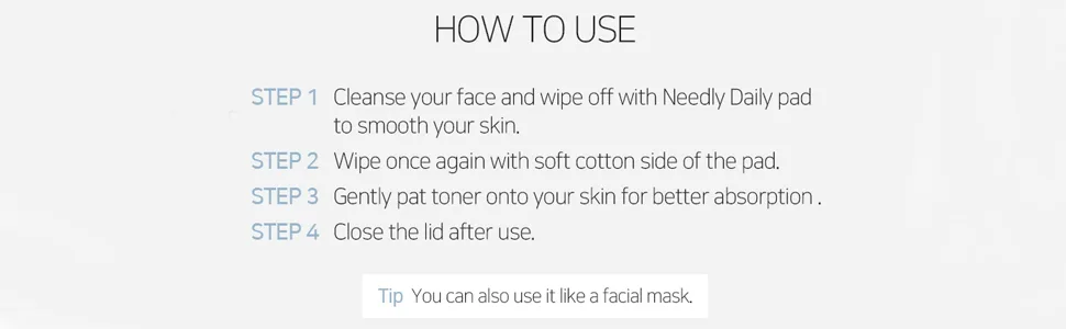 Needly | Exfoliating Facial Pads with BHA & PHA | Daily Toner Pad | for Pore Tightening - product information 7