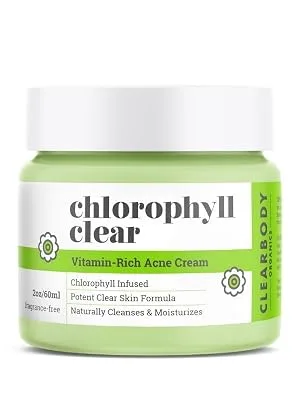 Tea Tree Oil & Chlorophyll Face Cream- Moisturizer Cleanser for Acne Prone, Dry, Oily Skin (2oz) - liquid chlorophyll drops