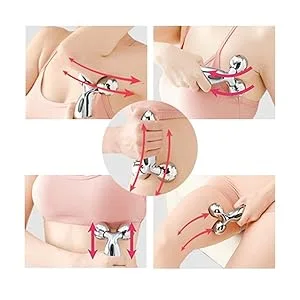 Face Body Roller Massager, 3D Roller Face Massager Y-Shape Face Lift Tool Firming Beauty Massage Body Face Massager (Silver) - DANGSHAN face massager