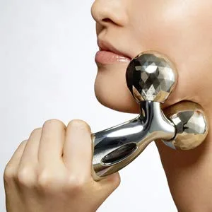 Face Body Roller Massager, 3D Roller Face Massager Y-Shape Face Lift Tool Firming Beauty Massage Body Face Massager (Silver) - Face Roller Massager