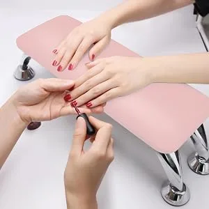 Big Nail Arm Rest Cushion, Microfiber Leather Manicure Hand Rest, Professional Nail Hand Rest Cushion Pillow Stand (Pink) - product information 10