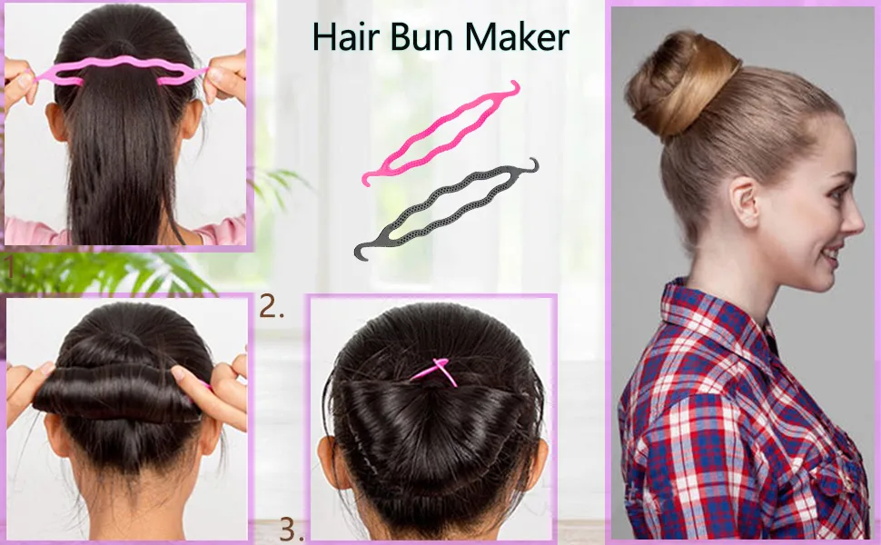 19 Pcs Hair Braiding Tool, DIY Hair Styling Tool Kit Updo Ponytail Maker Accessories Topsy Hair Braid Kit 19 Piece Set - hair bun maker