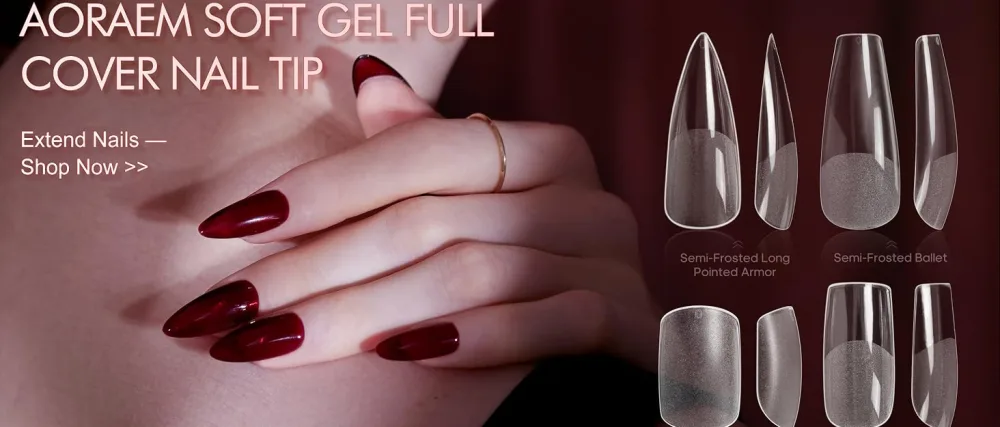 AORAEM Square Nail Tips,120 PCS Artificial Full Cover Nail Tips Soft Clear Gel Tips 12 Sizes Square Sharp False Nails with Box for Home DIY Nail Salon - AORAEM Full Nail Tips