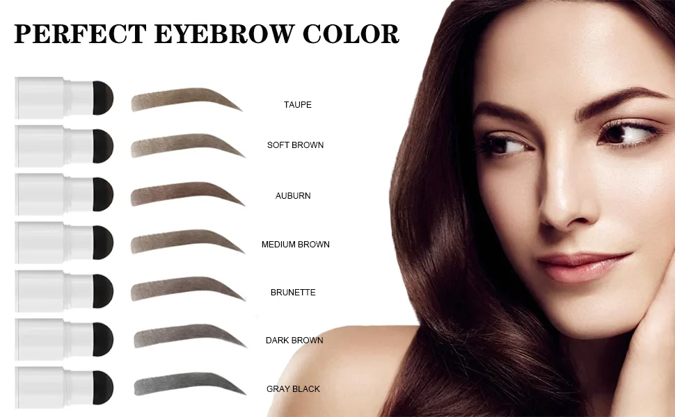 EyeBrow Stamp Stencil Kit Eyebrow Stamp Kit Eyebrow Stencils Shaping Kit Eyebrow Stencil Kit(Dark Brown) - Eyebrow Color