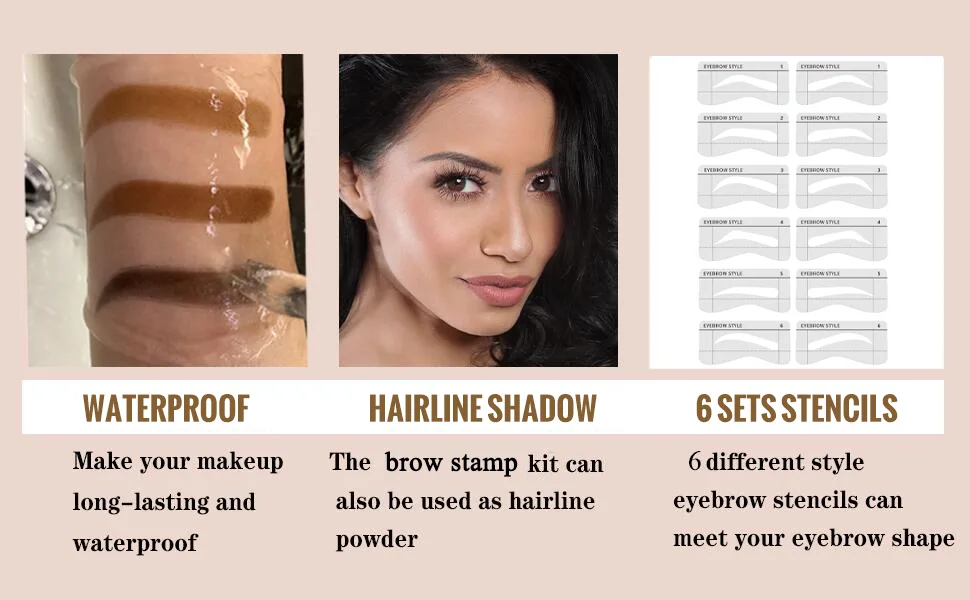 EyeBrow Stamp Stencil Kit Eyebrow Stamp Kit Eyebrow Stencils Shaping Kit Eyebrow Stencil Kit(Dark Brown) - eyebrow stamp