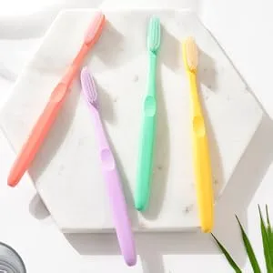 WANGTA Toothbrush 4pcs, Twice as Wide as Regular Brush Head, Wide Toothbrush, Long Brush Head, More Comfortable and Easier Brushing (Black Brush) - main1