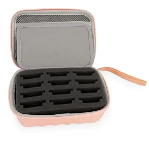 CASEMATIX Rose Gold Clipper Blade Holder for 12 Blades - Protective Clipper Blade Storage Case with Barber Blade Holder Foam and Hard Shell Impact-Resistant Outer, Case Only - case protective holding
