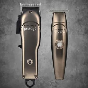 GAMMA+ Protégé Cordless Clipper and Trimmer Combo Set, Barbers for Men or Women, Micro USB, Taper Blade, Guards, Great Beginner Set, Matte Metallic Gunmetal… - Gamma protege usb combo