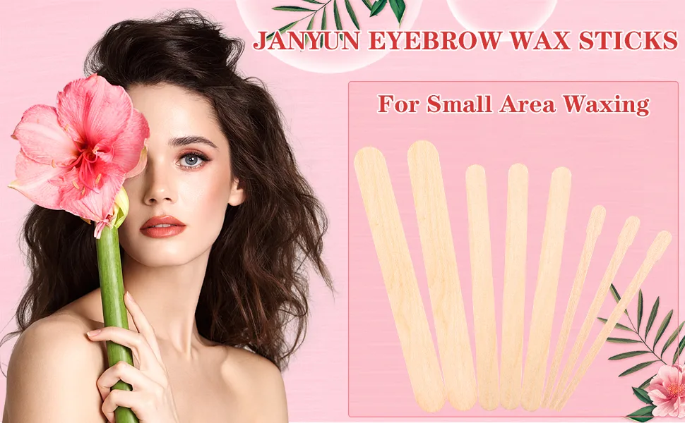 200 Pcs Assorted Style Eyebrow Wax Sticks Waxing Applicator Wooden Wax Spatulas Kit for Face and Small Hair Removal Sticks - JANYUN EYEBROW WAX STICKS
